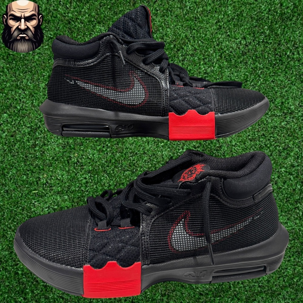 Nike LeBron Witness 8 Bred Black Red White Basketball FB2239-005‎ Men's Size 10 - Picture 2 of 7